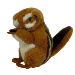 Chipmunk Plush Stuffed Animal Toy 9” Soft Furry Sound Prints Vintage Smithsonian